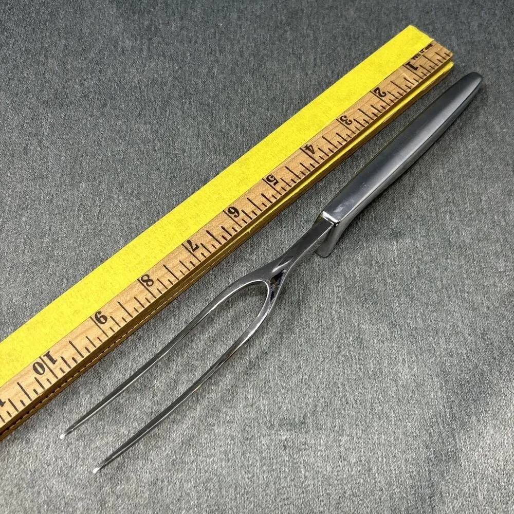 Vintage Gerber Siegfried Carving Fork Stainless Steel 2 Prong BBQ MCM 10.5 Inch